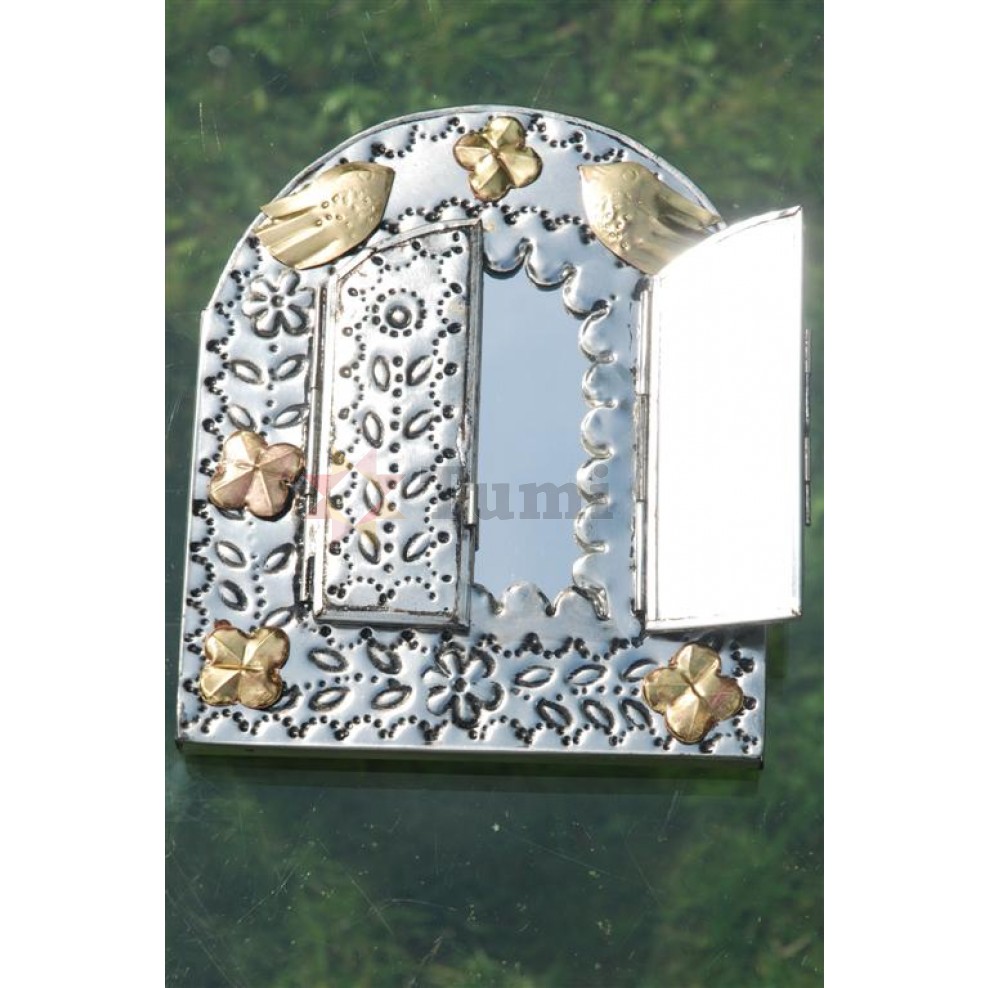 Mexico Tin Mirror With Door 18x15cm Mirrors Home Garden